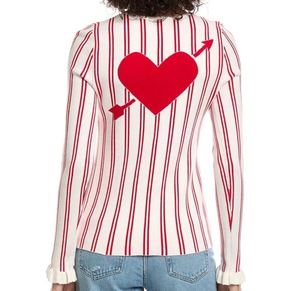 The Upside Sweaters - The Upside Alpine Chrissy Knit Sweater Women's Small Red Striped Organic Cotton